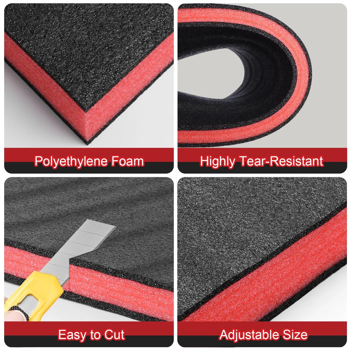 Schaumstoff Zuschnitt 3 Stück, 407 x 305 x 50mm Polyethylenschaumstoff Schaumstoffeinlage Werkzeug Shadow Foam, Schaumstoff Werkzeugeinlage Kamerakoffer Werkzeugkoffer Schaumstoffplatte