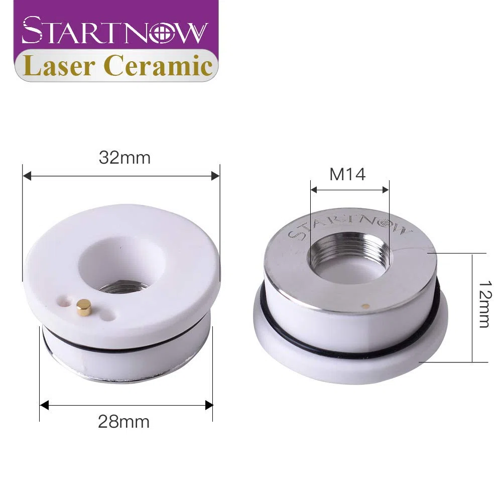 Startnow Laser-Keramik-Düsenhalter, 28 mm, 32 mm, KT B2 CON für Precitec WXS HANS Raytools, Faserlaserschneidemaschine, Düsenhalter, Teile (5 Stück, A-28 mm (Precitec))
