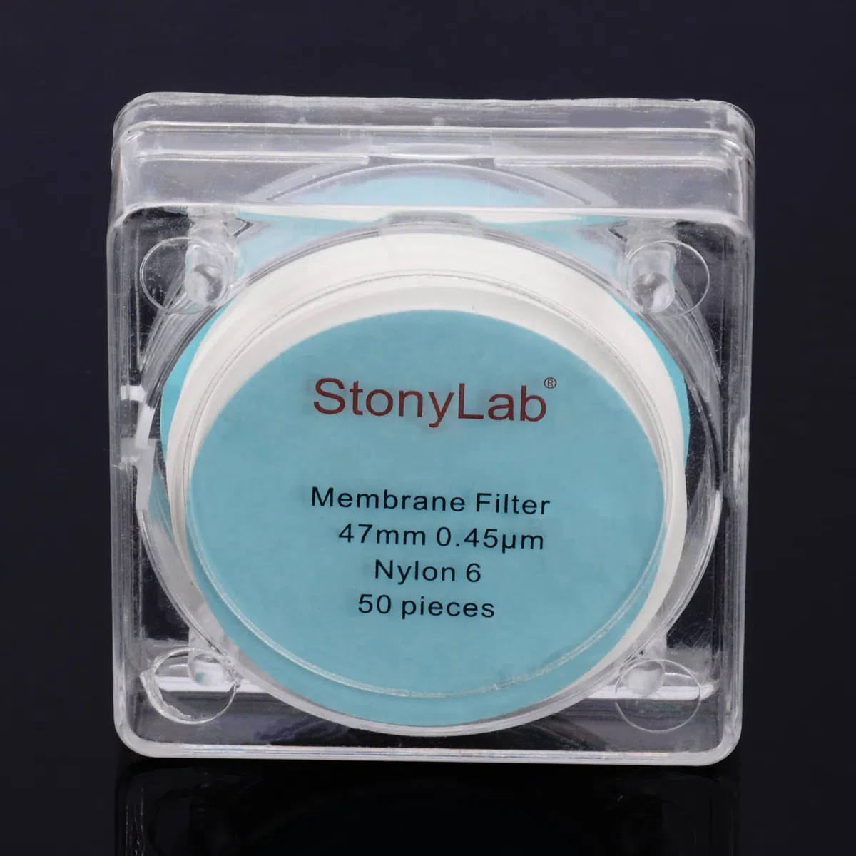 stonylab 50 Pack Nylon Membranfilter, hydrophile Nylon Membranscheibenfilter mit 0,45 μm Porengröße und 47 mm Durchmesser