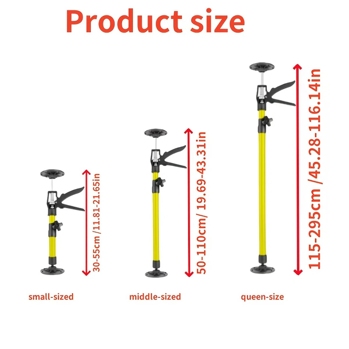 2 Stück Teleskopstütze Zargenspanner, 50-115cm verstellbar, 30kg Tragkraft, Einhandstütze Türspanner, Montagestütze für Schränke, Obermöbel, DIY Heimwerker