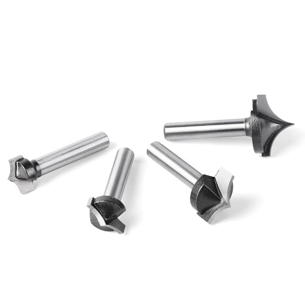 4 stücke 6mm 1/4 zoll Schaft Vhm Runde Spitze Cut Runde Nase Bits Shaker Schneider Tools holz Fräser for Holz(4Pcs 6.35mm Shank)