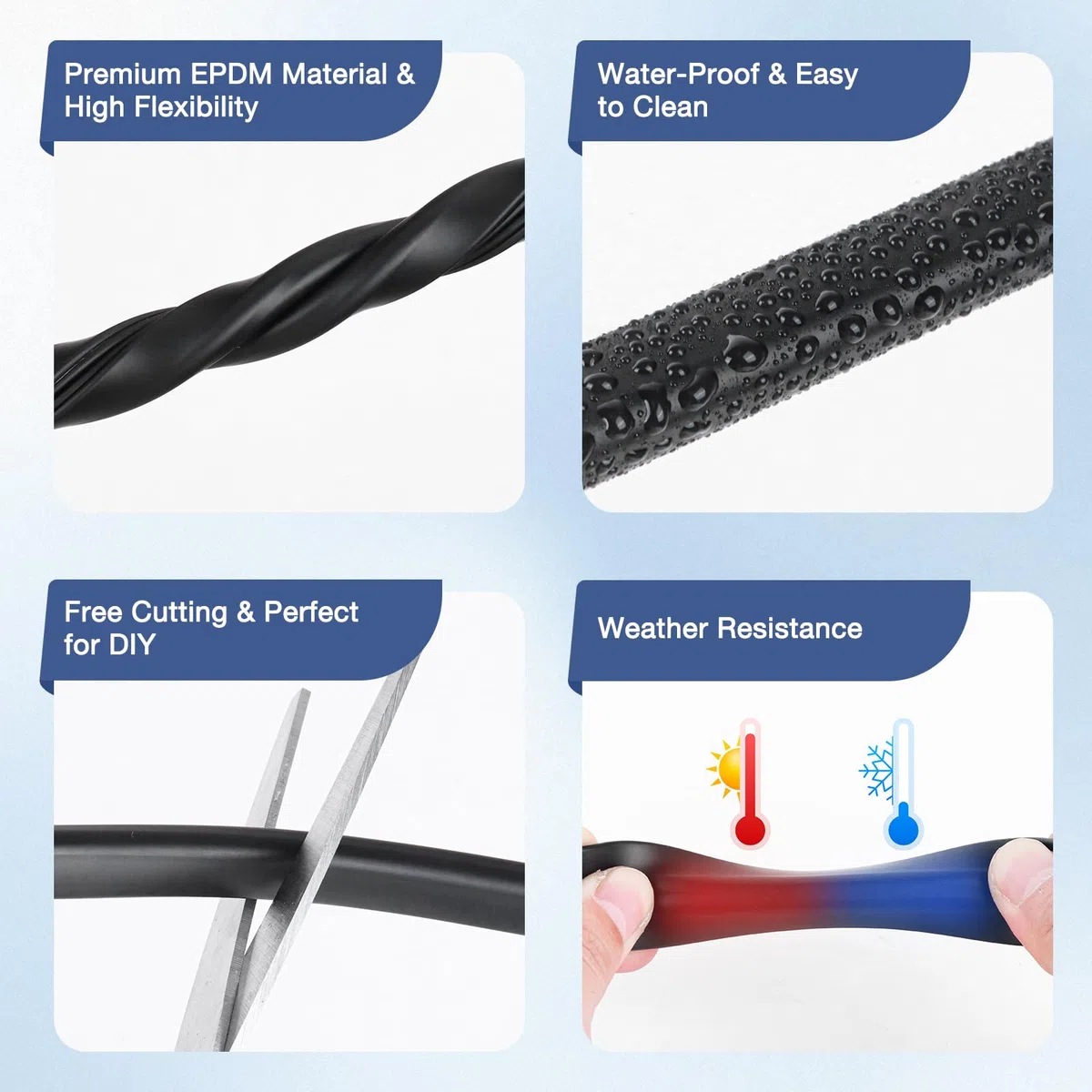 Kantenschutz selbstklebend EPDM Kantenschutzprofil U Gummidichtung Schwarz Gummi Kantenschutz für Bleche Glasscheiben Auto Blechschutzkante (6m, 1,6mm)