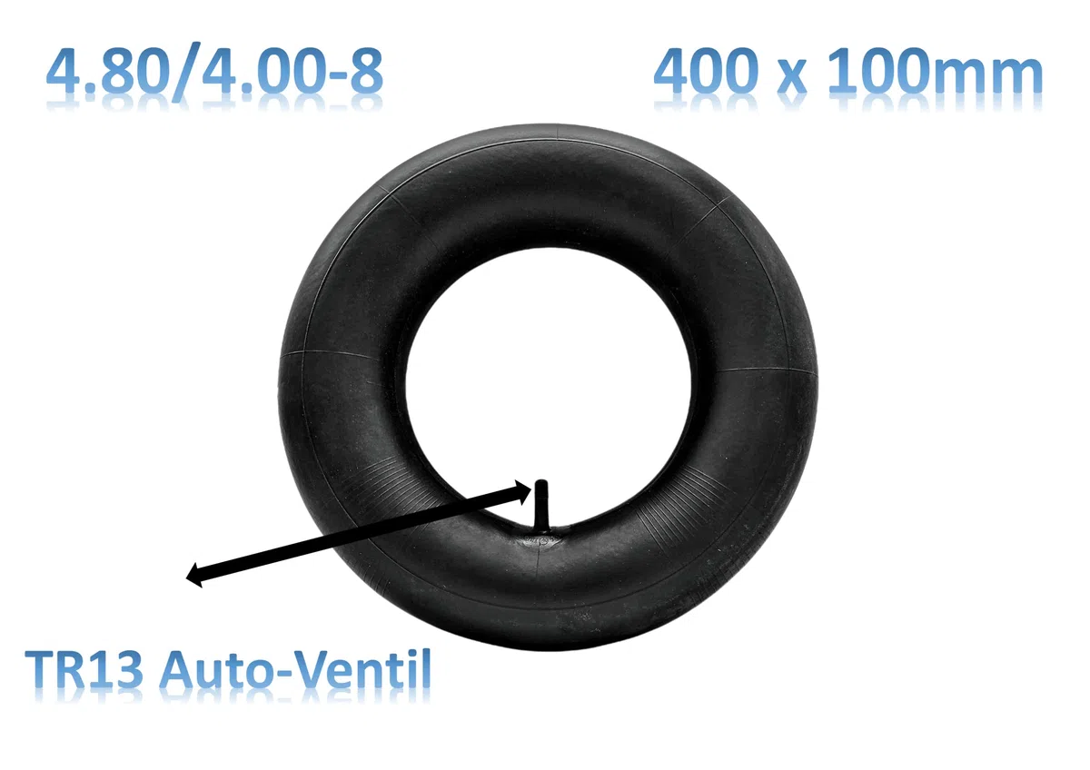 2X HMH-Shop Schubkarren Set Mantel + Schlauch 4.80/4.00-8 Schubkarrenmantel 2er Set Decke Schubkarrenschlauch 4.80 Ersatzreifen 4.00-8 Karre Luftreifen 2 Stück Reifendecke 400x100mm Innenschlauch
