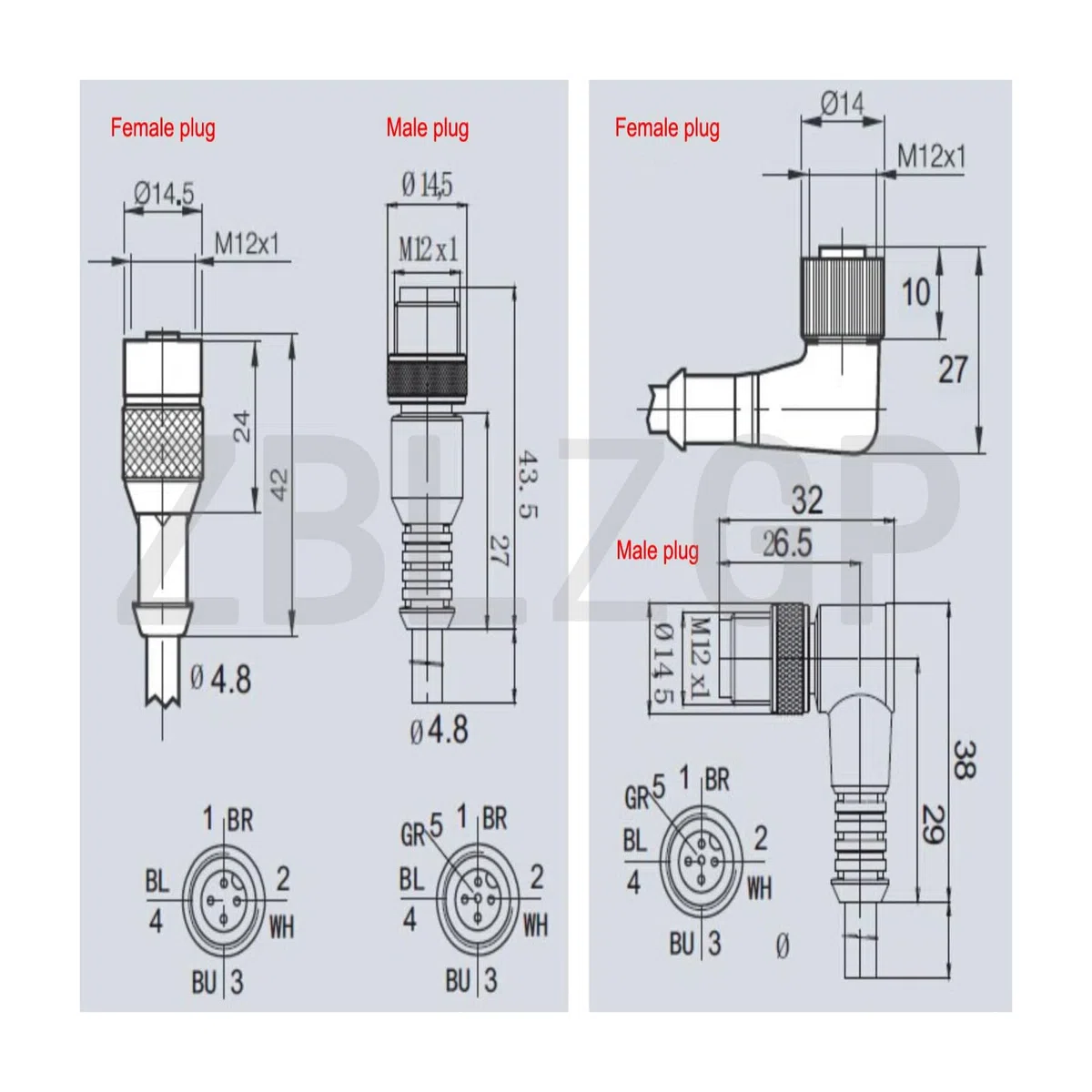 M12 A-Code 8-poliger 90-Grad-Winkel, männlicher Stellantrieb, Sensorkabel für industrielle Kamera-Geräte, Netzwerk-IO-Link, Profibus-Automatisierung, 3 m