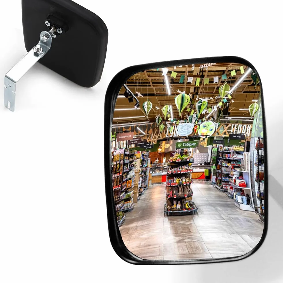 Sicherheitsspiegel Verkehrsspiegel für Ausfahrten 16x19cm Konvexspiegel Straßenspiegel Inspektionsspiegel Traffic Mirror Außen/Innen Weitwinkel Acryl