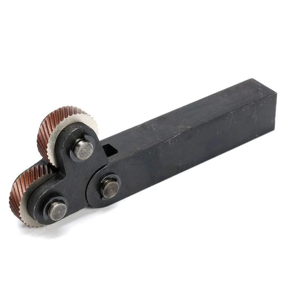 Netzförmige Rändelscheiben, 0,5/1,0/2,0 mm, HSS-Stahl für Drehmaschinen-Werkzeughalter, 6-teiliges Prägerad-Set mit 1 Halter