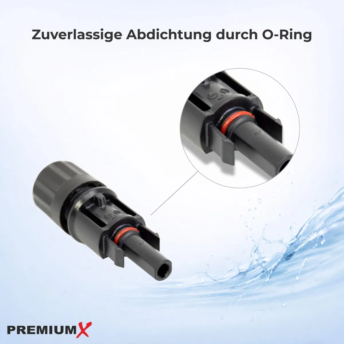 Premium X 4X Solarstecker (2 Paar) inkl. Kontakte - PV Steckverbinder männlich weiblich für Photovoltaik Solarpanel & Solarkabel, IP67 wasserdicht, UV-beständig