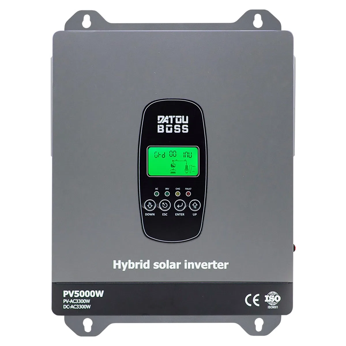 DATOUBOSS 3300W 24V Hybrid Wechselrichter Reiner Sinus, 120A MPPT 5000W PV, 24V auf 230V, Off-Grid Solar Inverter, BMS kompatibel, für Blei- & Lithium-Batterien