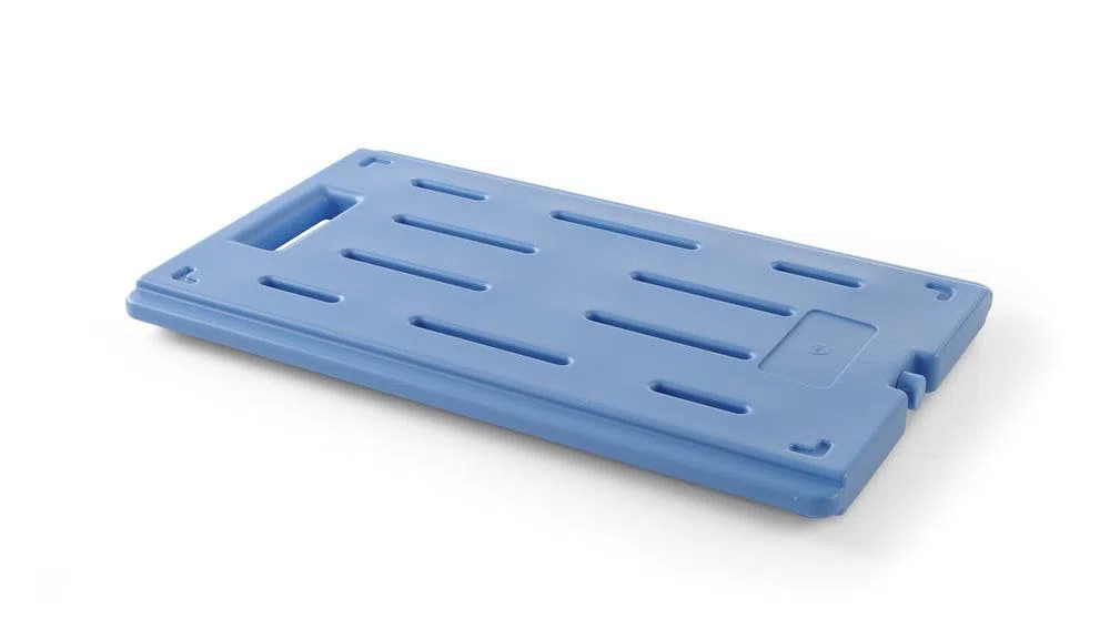 HENDI Kühlelement, für Thermoboxen, Kühlboxen, Kühltasche, kühlt bis 0°C, Gefrierelement, Kühlakku, GN1/1, 530x325x(H)33mm, HDPE, Wasser, Ammoniumchlorid, blau