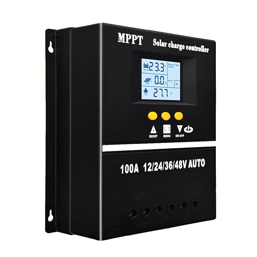 100A MPPT Solar Laderegler 12V 24V 36V 48V LCD Display Bildschirm Batterie intelligenter Regler mit maximalem 100V Eingang Dual USB für Blei-Säure/Lithium Batterien