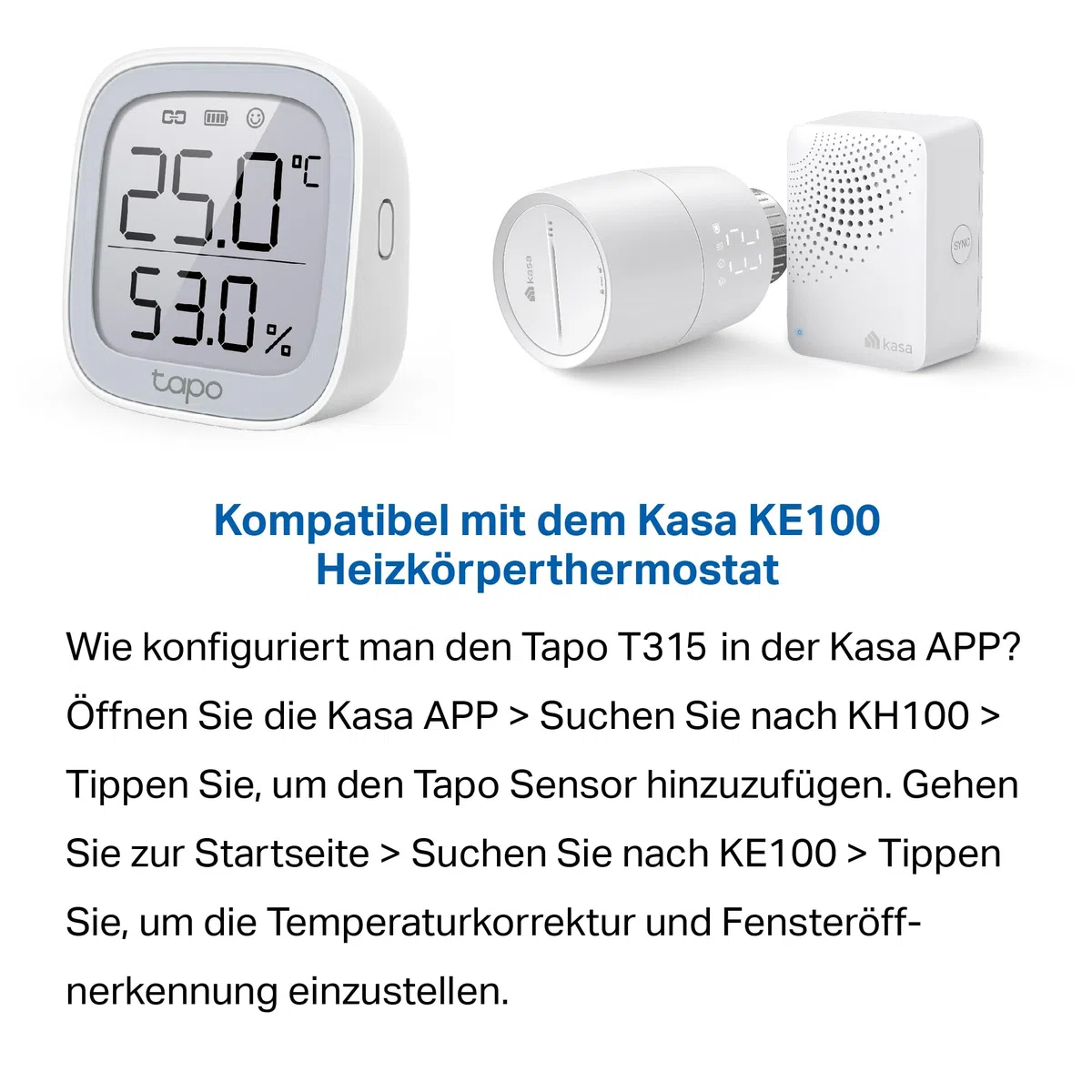 TP-Link Tapo T315 Smart Home Temperatur und Luftfeuchtigkeitsmesser,digitales Thermo-Hygrometer Innen, Raumthermometer mit 2.7'' E-Ink Display, Hochpräzisionssensor, Hub erforderlich