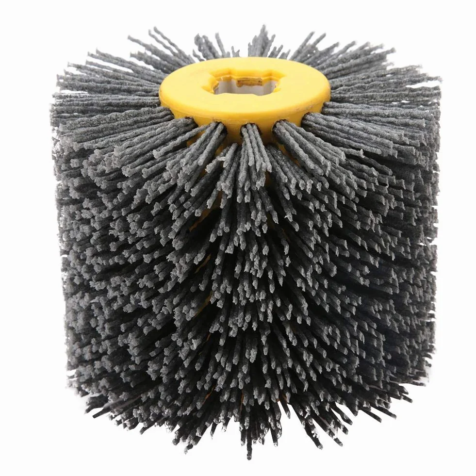 Schleifbürste Nylonbürste Körnung # 240 19 mm Bohrung 120 mm Durchmesser für Holz Polierscheibe Bürstenmaschine Satiniermaschine