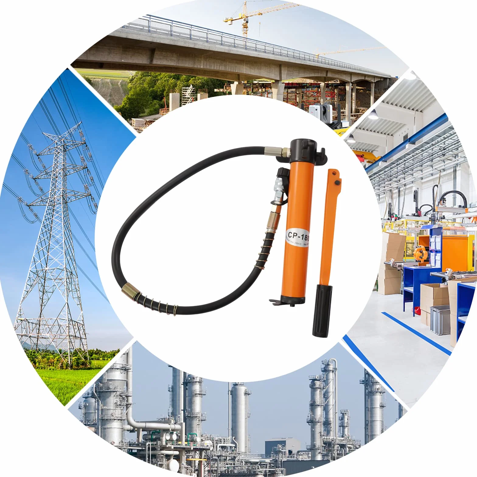 Manuelle Hydraulikpumpe Handpumpe Schlauchkupplung für Hydraulikzylinder Hydraulische Rohrbieger Ölspeicherkapazität 350cc Kompakt und Leichtgewichtig 70Mp