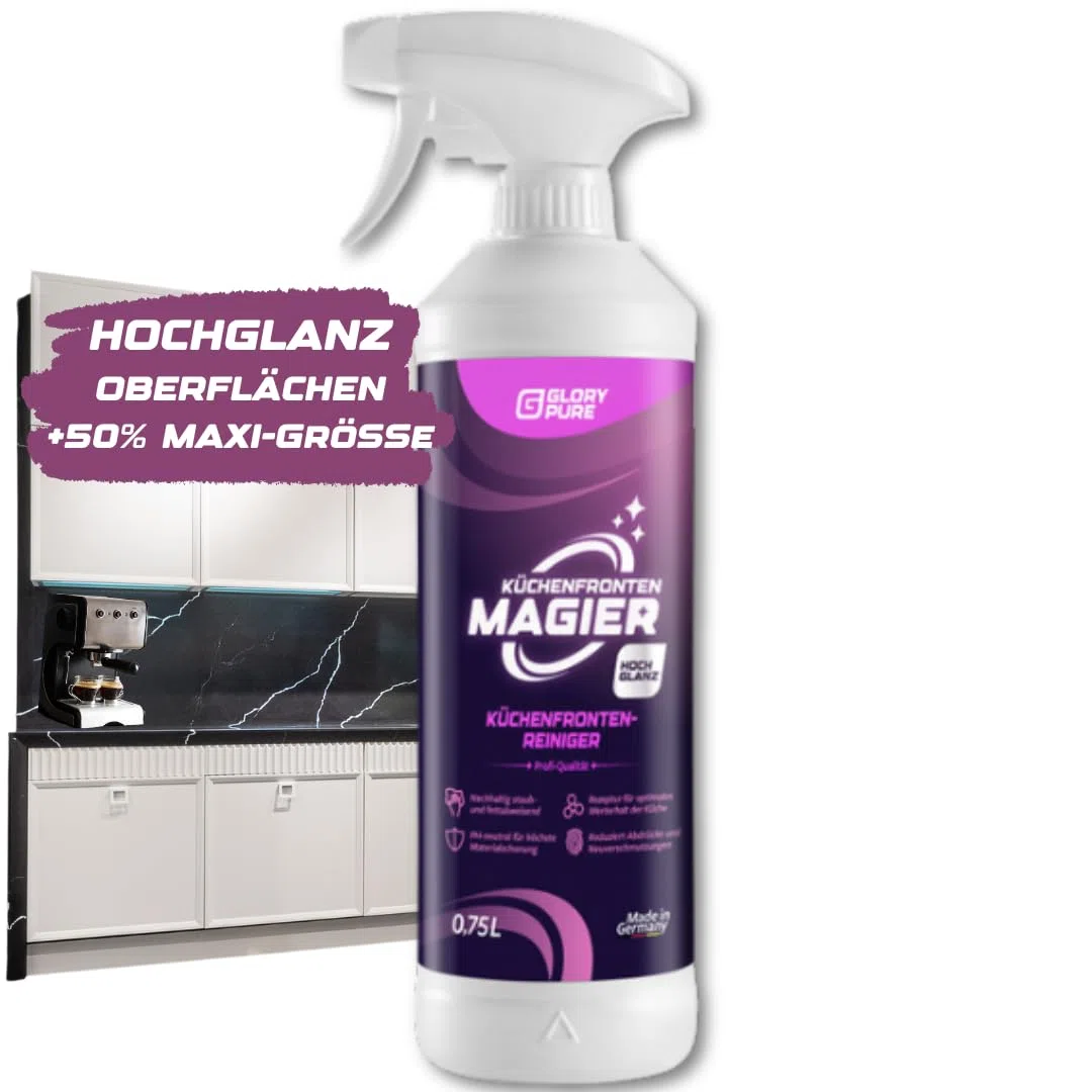 KÜCHEN-FRONTEN MAGIER HOCHGLANZ 750 ml | Professioneller Spezialreiniger für hochglänzende Küchenfronten, streifen- und schlierenfreie Oberflächen | Anti-Fingerprint, optimale Werterhaltung