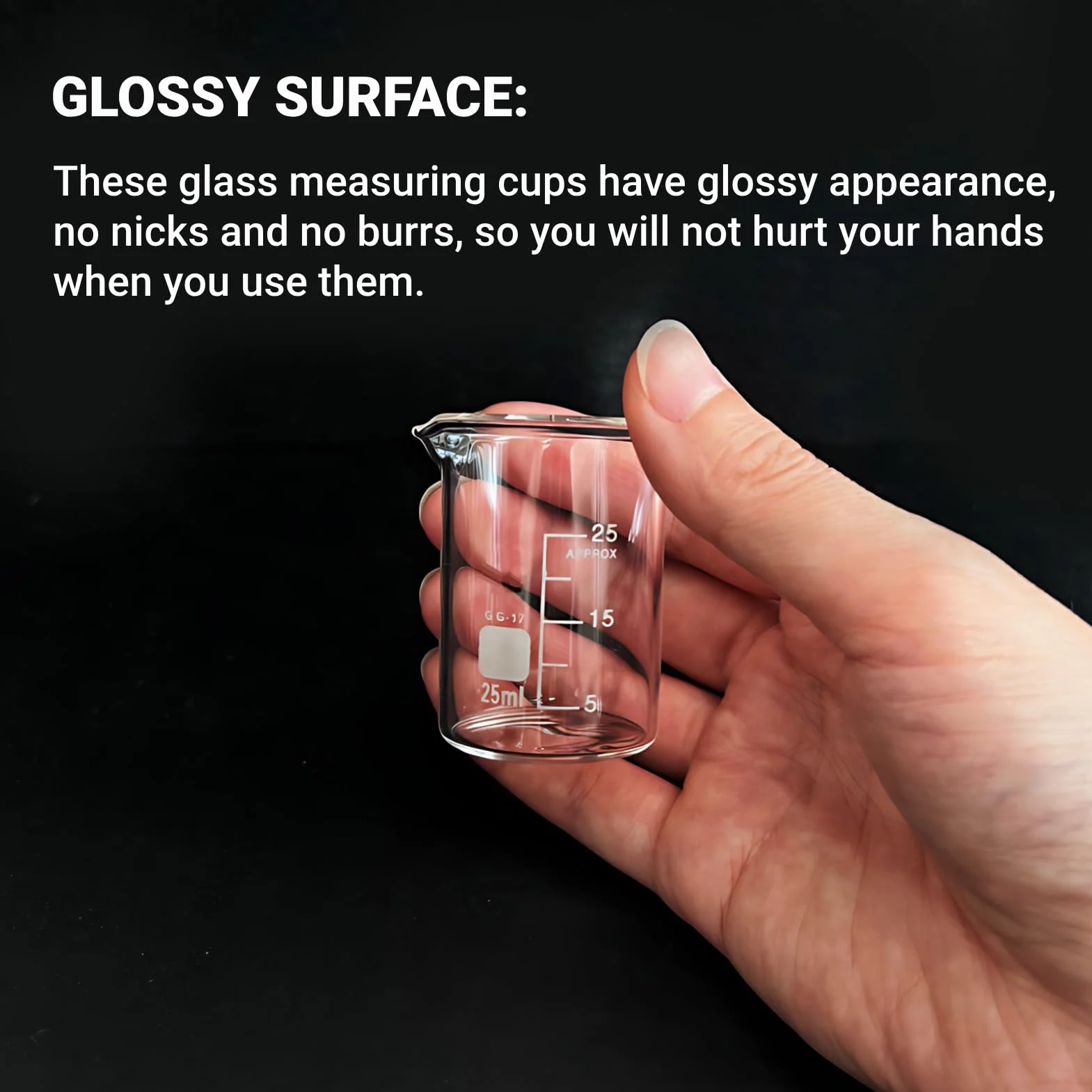 10 Stück Becherglas 25 ml Glas Messbecher 25ml Abgestufter Messbecher Borosilikatglas Becher für Wissenschaftliche Experimente in der Schule Labor
