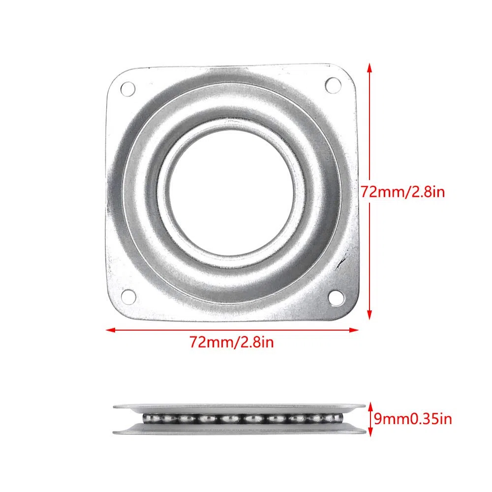 4 Stück Lazy Susan Drehlager 360 Grad Drehteller, für Anzeigen-Regal und Möbel (72x 72x 9mm)