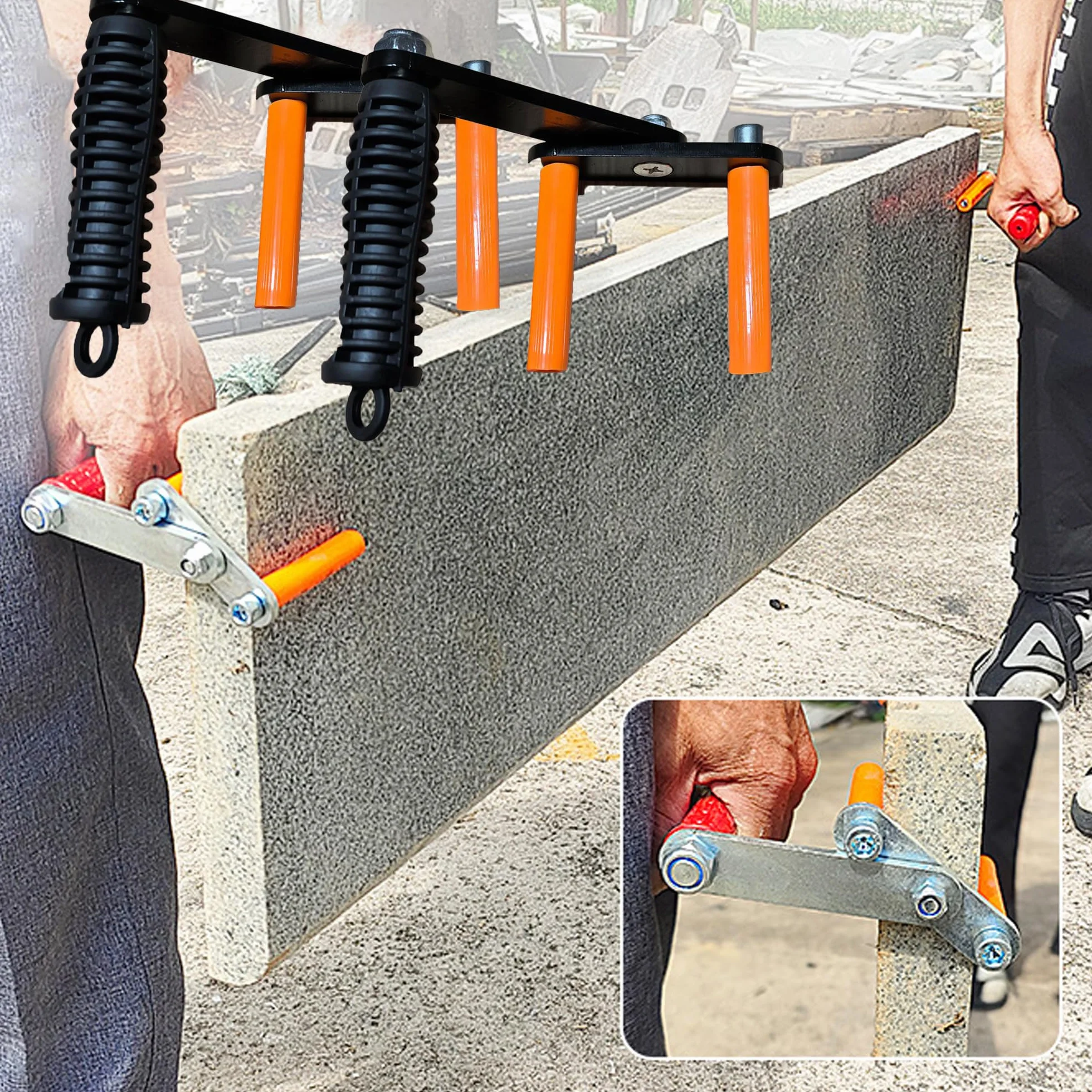 2x Plattenträger mit Tragegriff, Plattenhalter Greifer für Trockenbau Gipskartonplatten Holzplatten Sperrholzplatte, Board Lifter Eisen Gripper Panel Carrier Plattengreifer für Transport