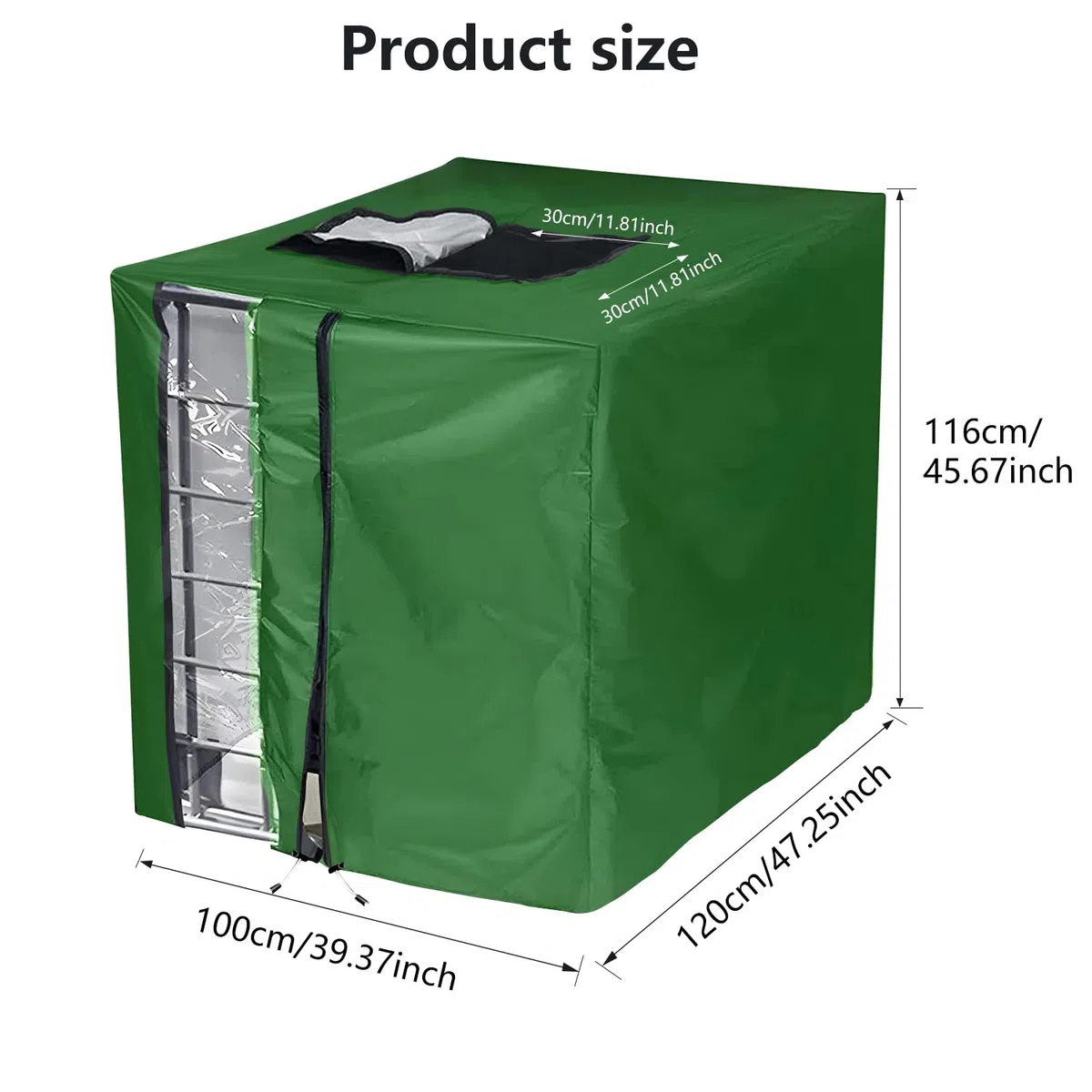 IBC Tank Abdeckung 1000L mit Sichtfenster, Abdeckplane IBC Container Cover mit Reißverschluss, UV-anit Abdeckplane für Regenwassertank, 420D wasserdichte Schutzhülle Schutzplane (120 * 100 * 116CM)