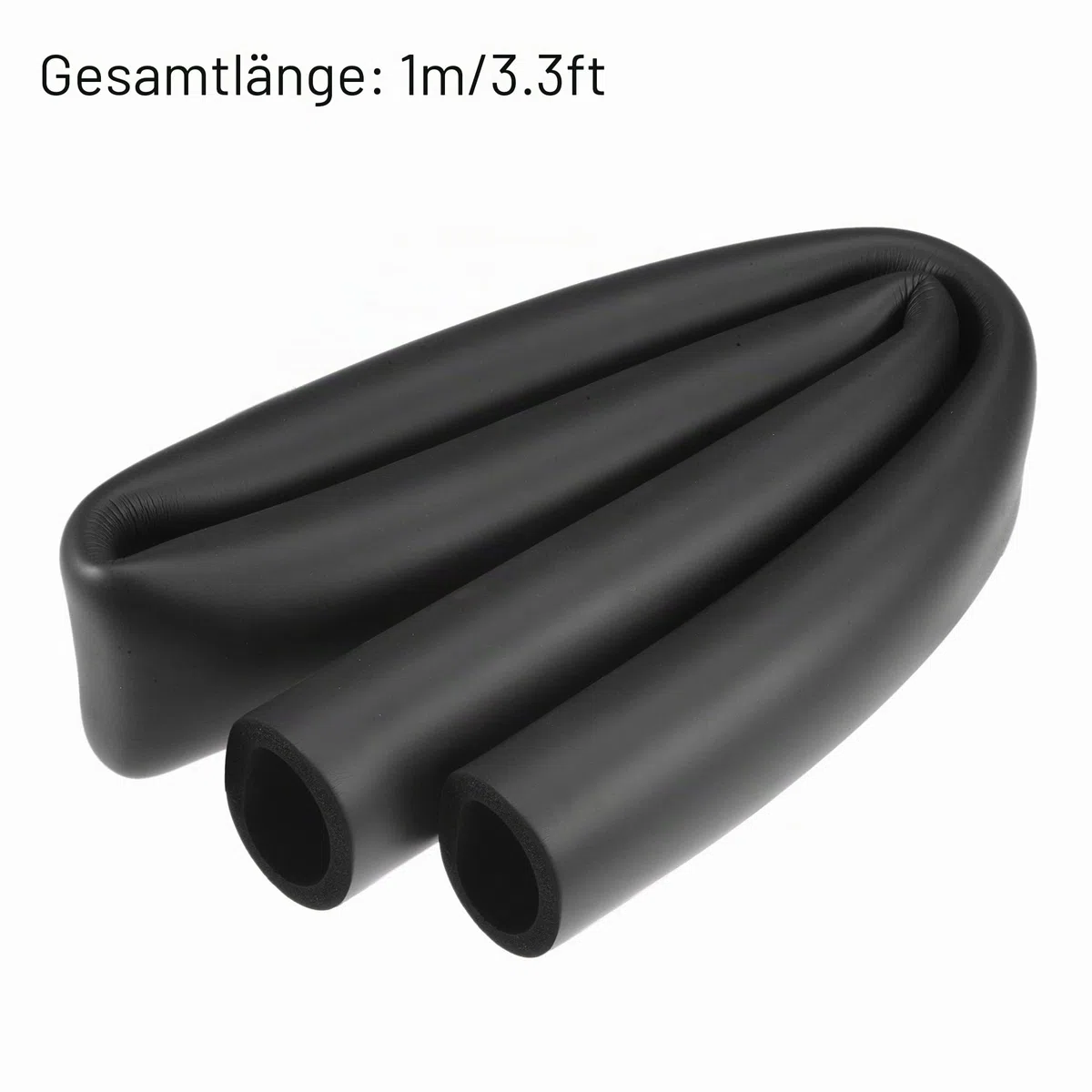 sourcing map 1m Rohrisolierung Schaumstoff, Durchmesser 50mm Isolierstärke 7.5mm Heizungsrohr Verkleidung für Fitnessgeräte, Rohre, Handhaben (Schwarz)
