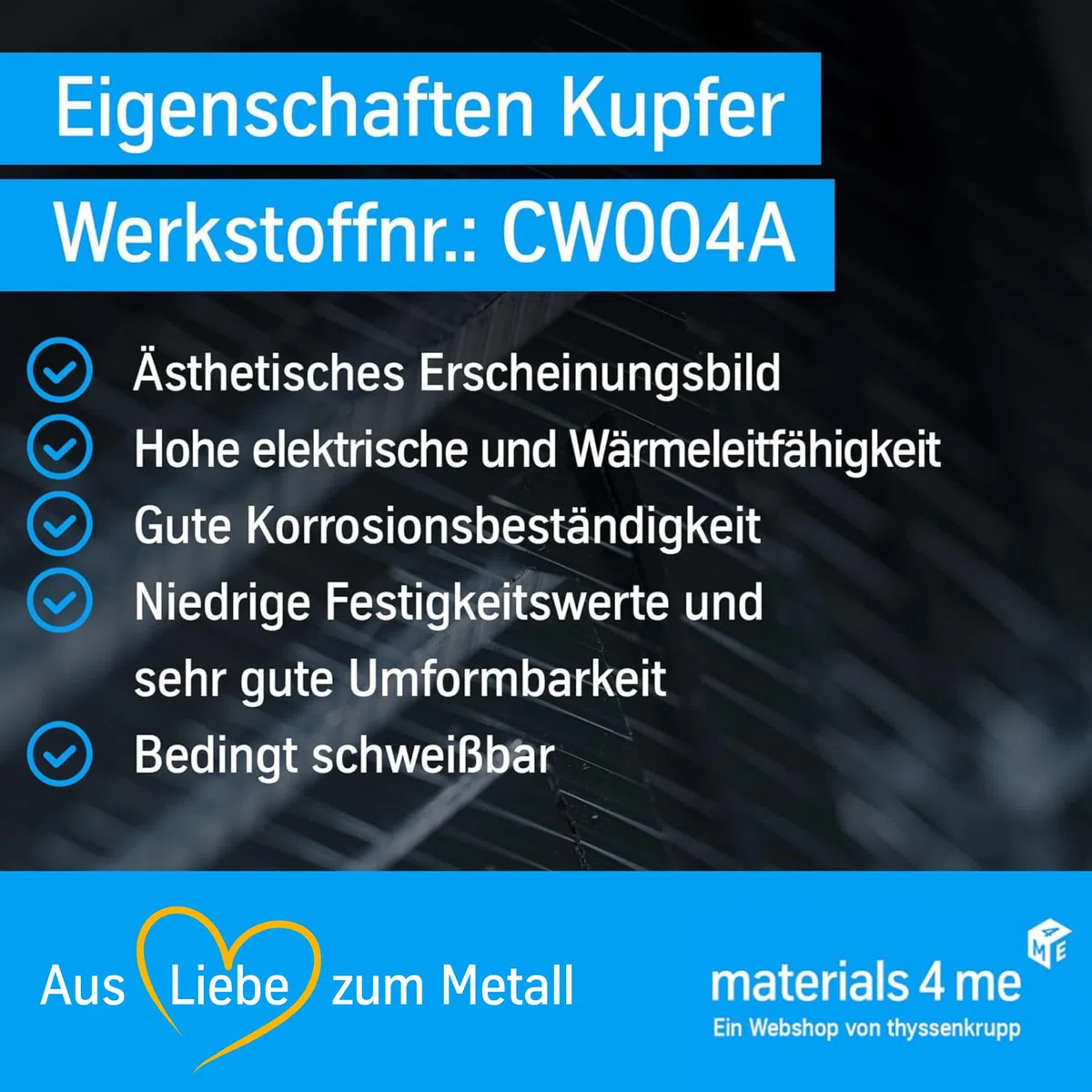thyssenkrupp Kupfer Flachprofil – Kupferstange Flachstange Flachmaterial – CW004A Cu-ETP R250 halbhart rundkantig – 20 x 5 mm, 1500 mm Länge