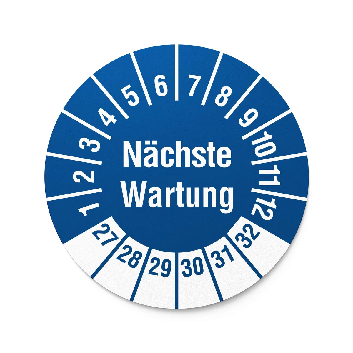 Labelident Prüfplaketten Nächste Wartung - Ø 30 mm - 1.000 auf Rolle, 2027-2032, selbstklebend