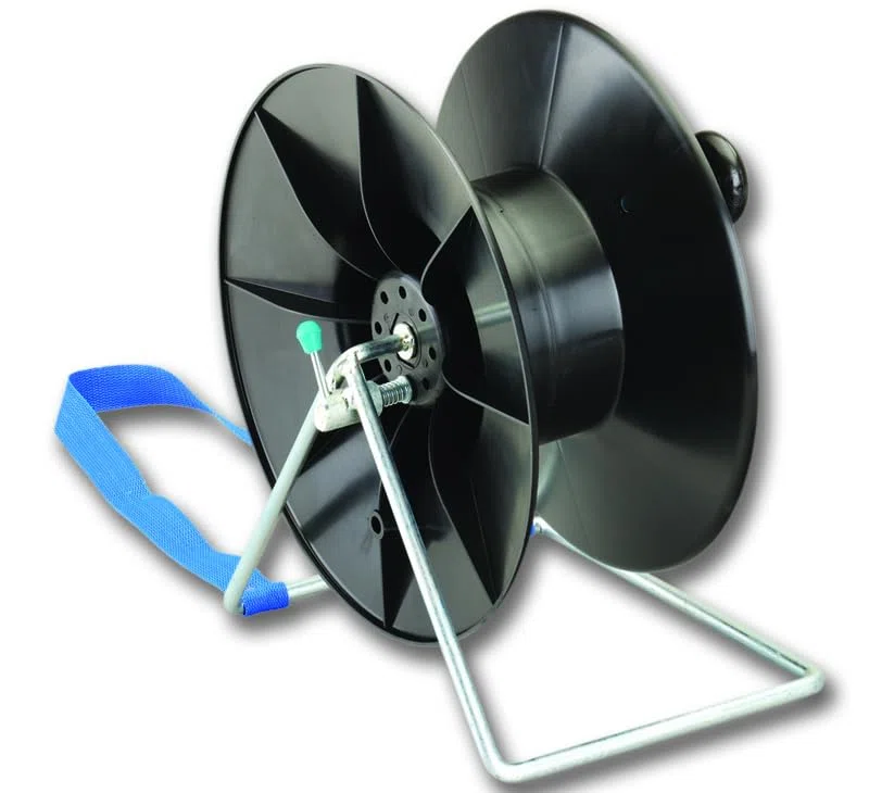 Electra Breitbandhaspel mit Bremse, schwarz - Haspel für Weidezaun, Kabel, Band und Litze