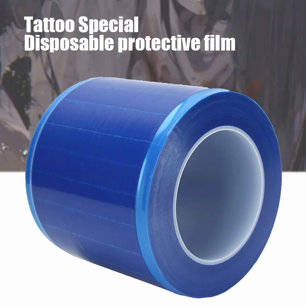 Tattoo Barriere Folie, Tattoo Reinigungsfolie Tattoo Ausrüstung Schutzfolie Selbstklebend Breakpoint Blau transparent 1200 Blatt pro Rolle Waterpro