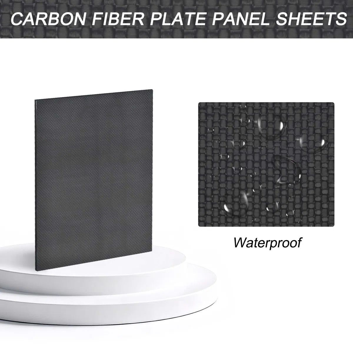 sourcing map Kohlefaserplatte Platten Ersatz 150mm x 125mm x 3mm (Köper Matte)