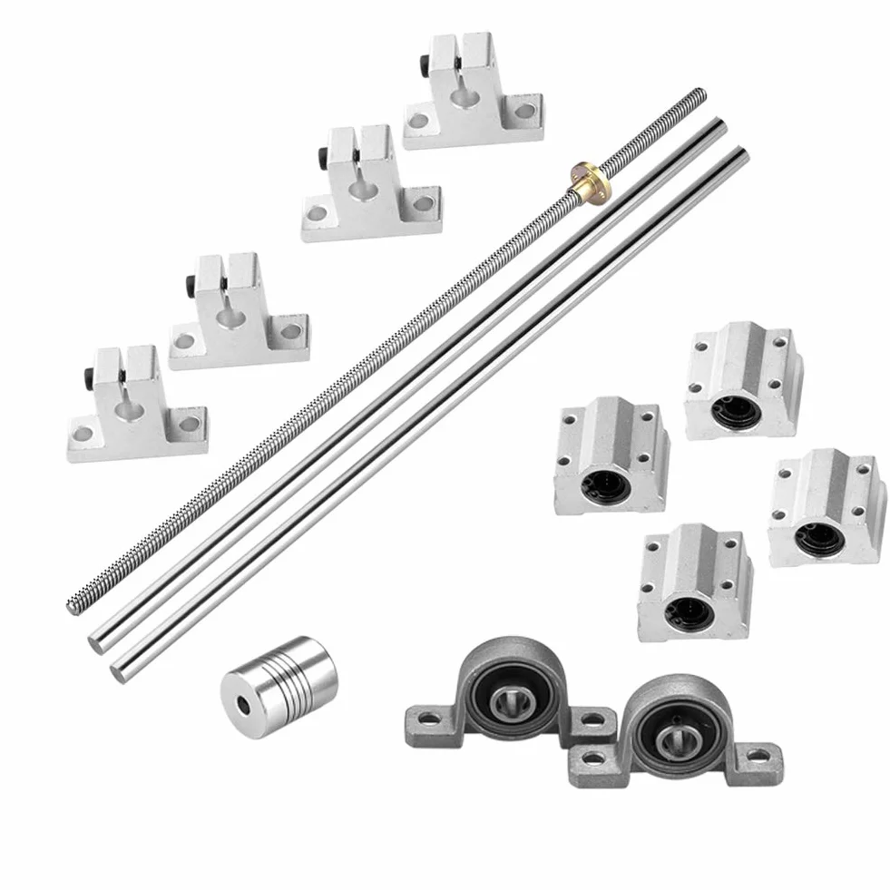 200mm T8 Leitspindel+CopperMutter+VertikallagerLager+Kupplung + ?8mm Linearführung+V-Halterung+Kugellager (Typ-7, 1Set, 200mm)