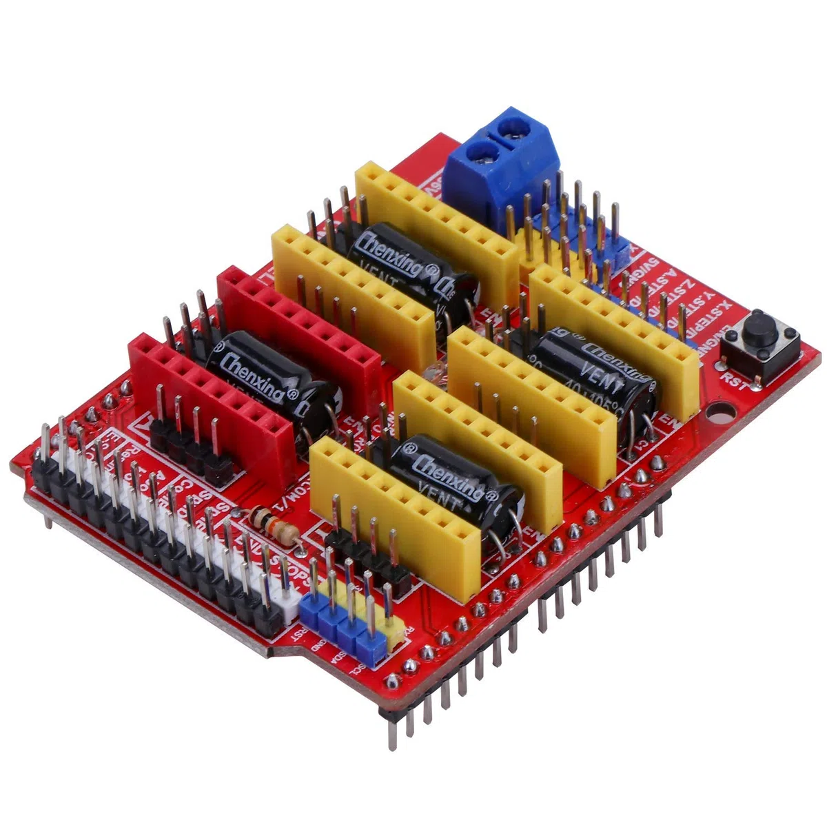 Kyrio CNC Shield Erweiterungsplatine V3.0 + DRV8825 A4988 Schrittmotor-Treiber mit Kühlkörper, 3D-Drucker CNC-Kit. Kompatibel mit ArduinoIDE
