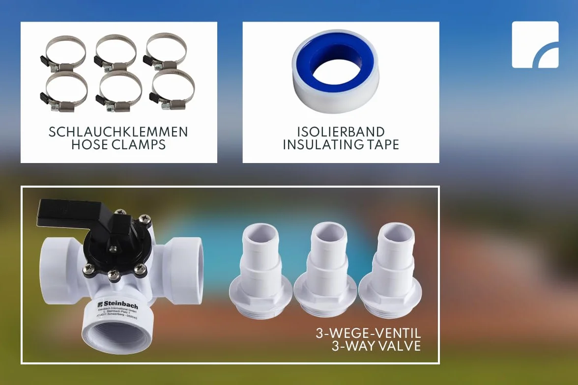 Steinbach Bypass-Set mit 3-Wege-Ventil, Anschluss Ø 32/38 mm, 060045