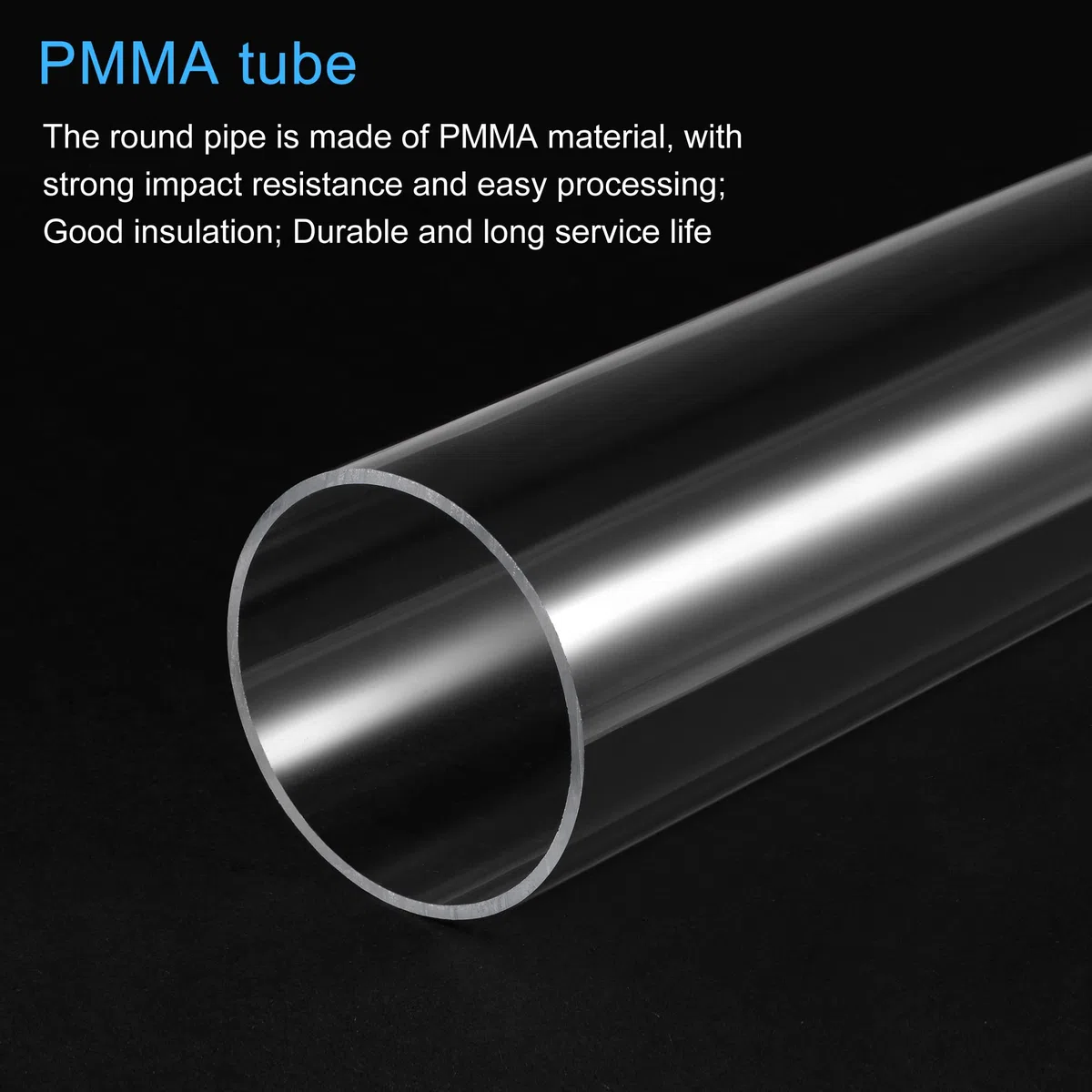 sourcing map PVC Transparent Rohr, Innendurchmesser 105mm Durchmesser 110mm LÄNGE 200mm Acryl Kunststoffrohr für Lampenbau, Stehlampen, Möbel