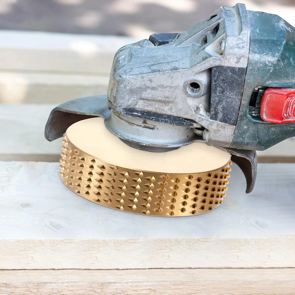 Frässcheibe für Winkelschleifer Holz -100&75 mm Holzschnitzscheibe-115/125mm Winkelschleifer Mit 7/8 Zoll(22 mm) Holz Schleifscheibe Schleifscheiben zum Formen, SchleifenundSchneiden (5PCS-Gold)