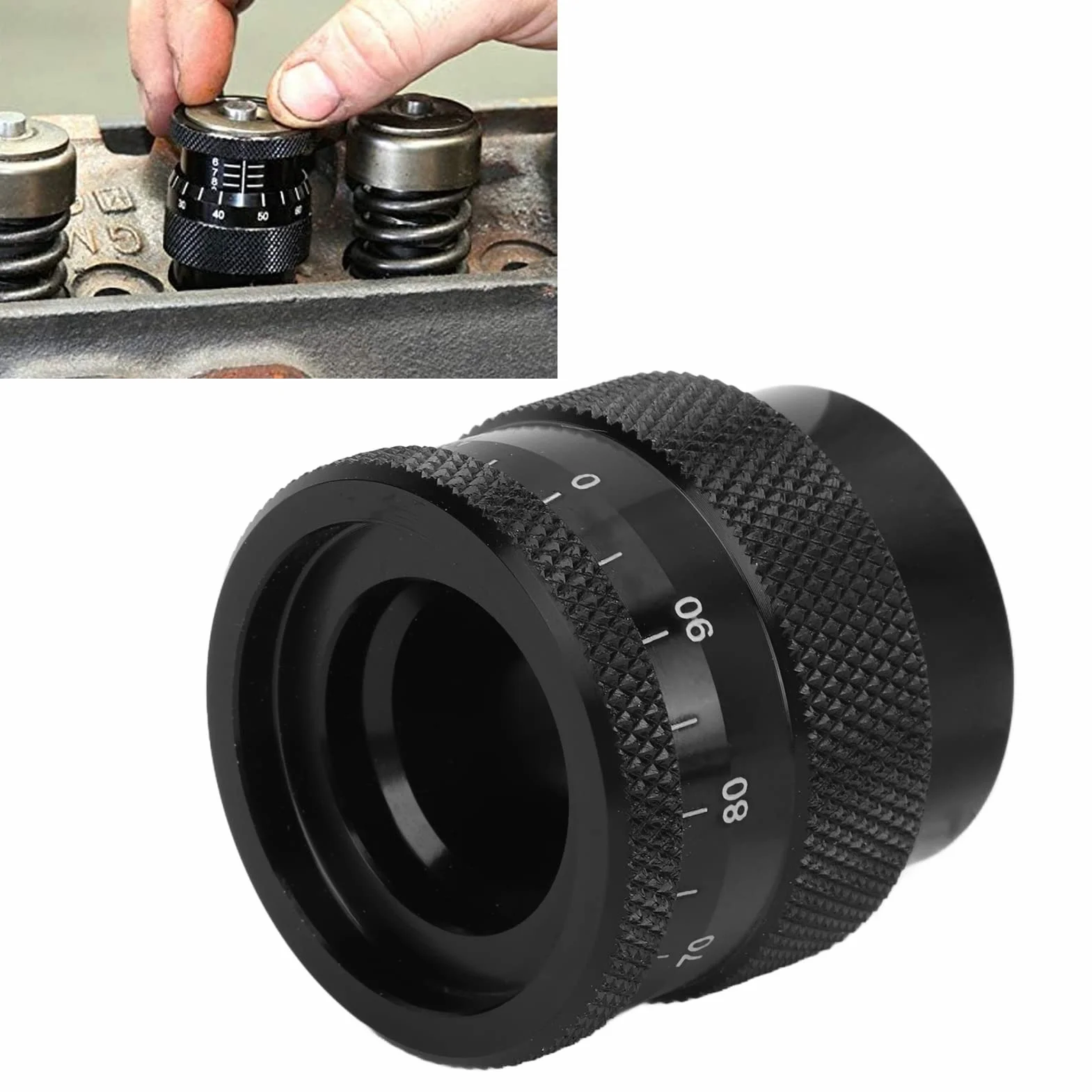 Ventilfeder-Höhenmikrometer, Aluminiumlegierung 1.600-2.200 Zoll Höhenbereich Ventilfeder-Höhe-Mikrometer-Messwerkzeug Genauigkeits-Mikrometer-Messgerät für die Meisten V8-Motoren