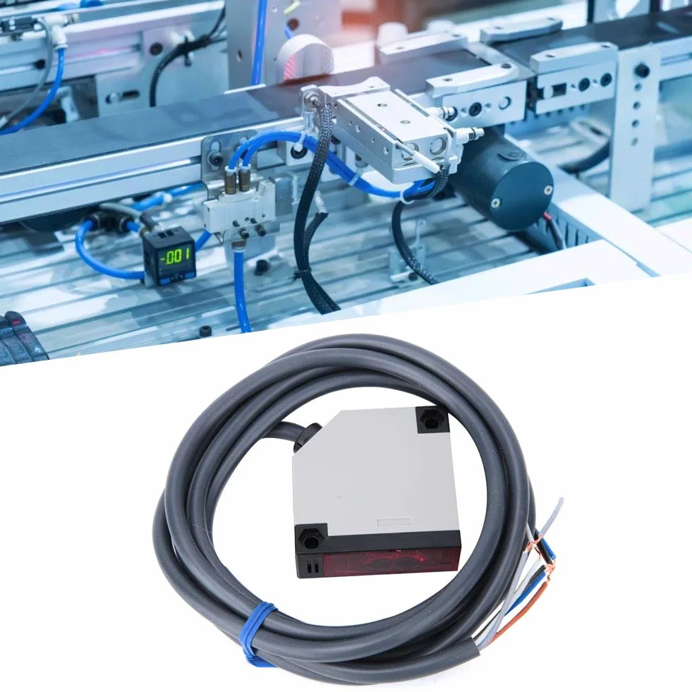 300 mm Empfindlicher Schaltsensor, E3Jk-Ds30M1 IP65 Gehäuse Diffuse Reflexionstyp Optoelektronisch mit feuerfestem ABS-Material für industrielle Automatisierung und Steuerung(DC12-24V)