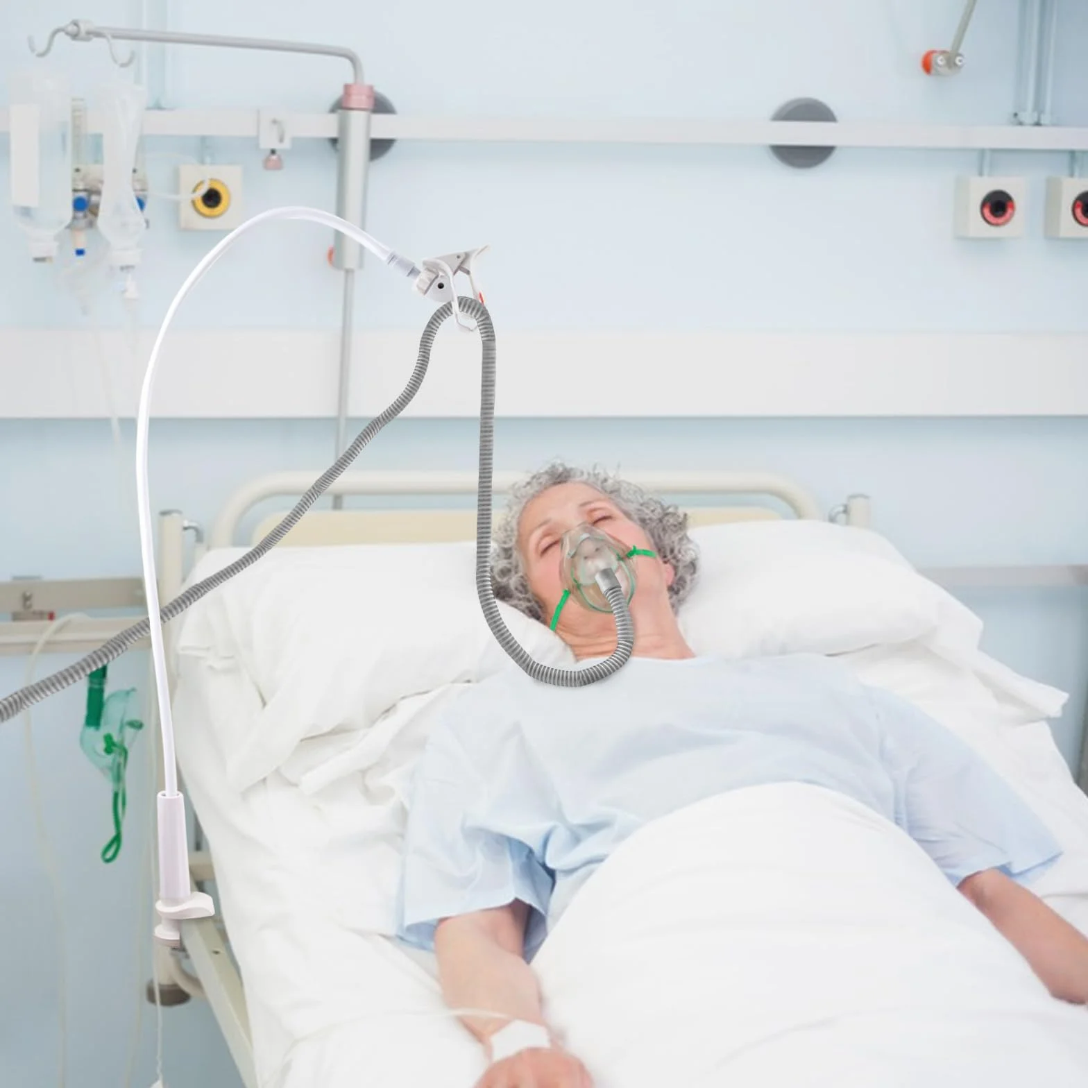 CPAP Schlauchheber und Schlauchunterstützung,CPAP Schlauchhalter Aufhänger zur Verhinderung von CPAP Schläuchen Leckage & Verwicklung,Flexibel,um in jeden Raum zu passen,Verstellbar & Robust