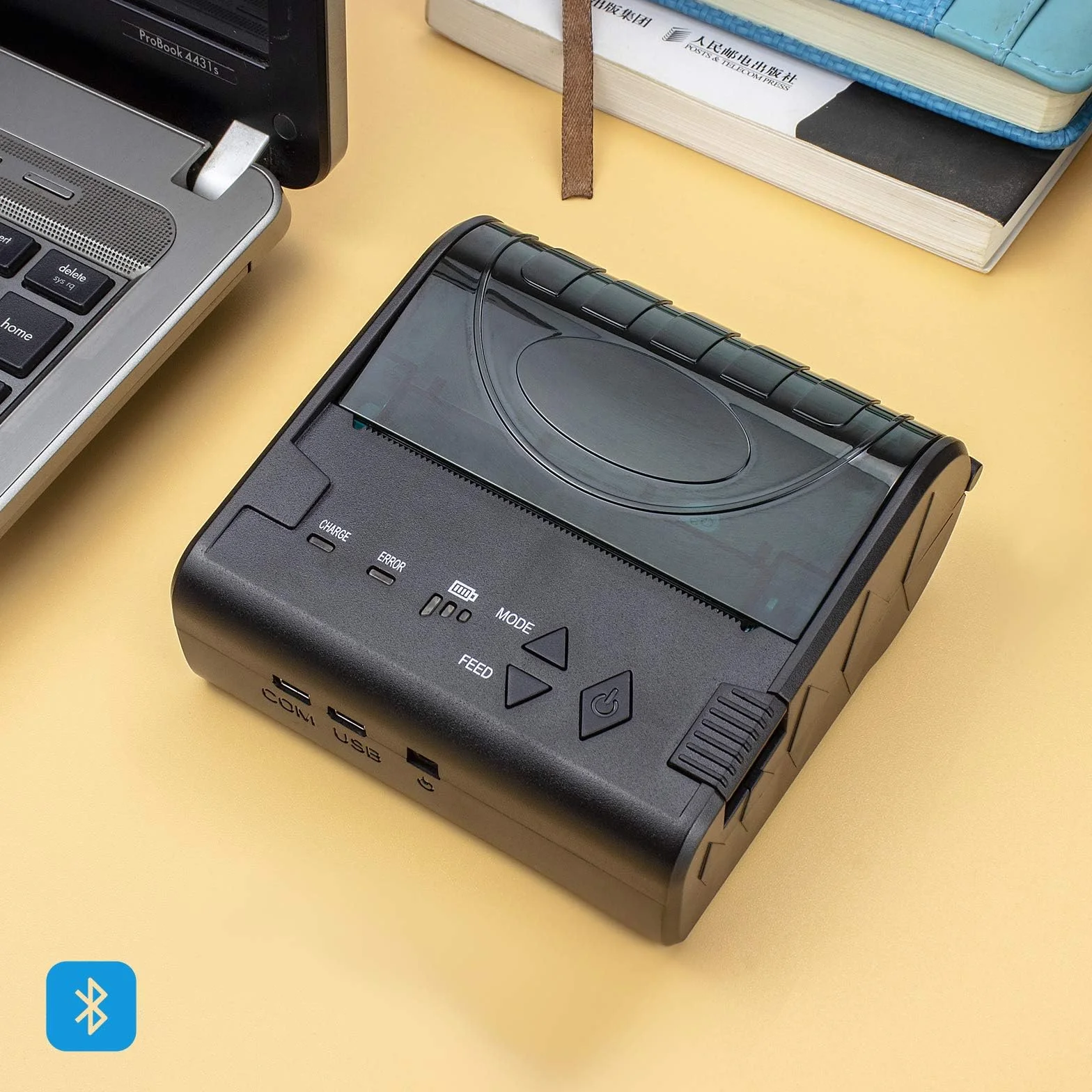 NETUM 80 mm kabelloser Bluetooth-Thermodrucker, tragbarer persönlicher Rechnungsdrucker, 7,6 cm, Mini-USB-POS-Drucker, kompatibel mit Android/iOS/PC/Windows/Linux NT-8003