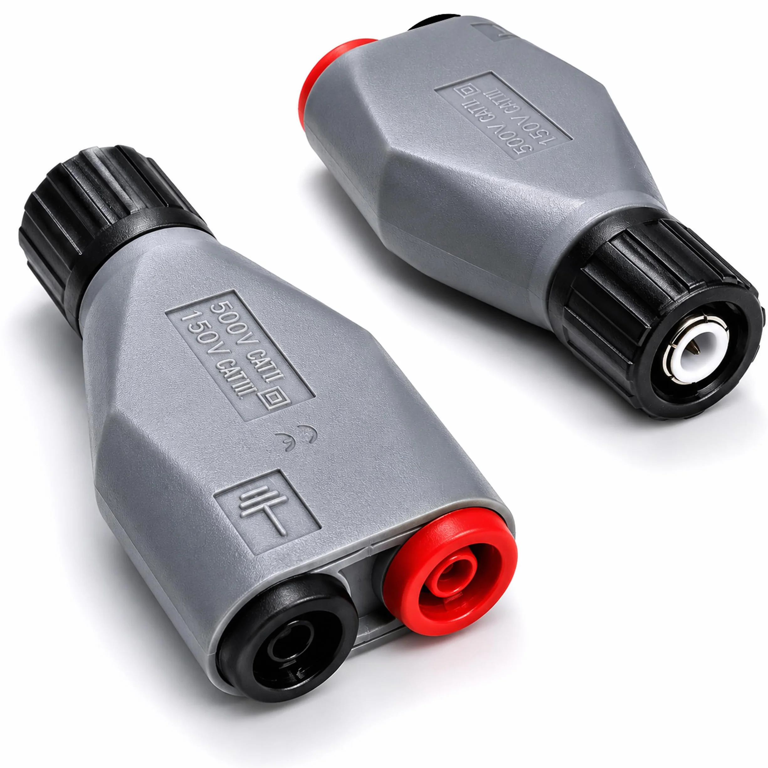 PeakTech 7055 - BNC zu 4mm Adapter Stecker für Oszilloskope, berührungssicher