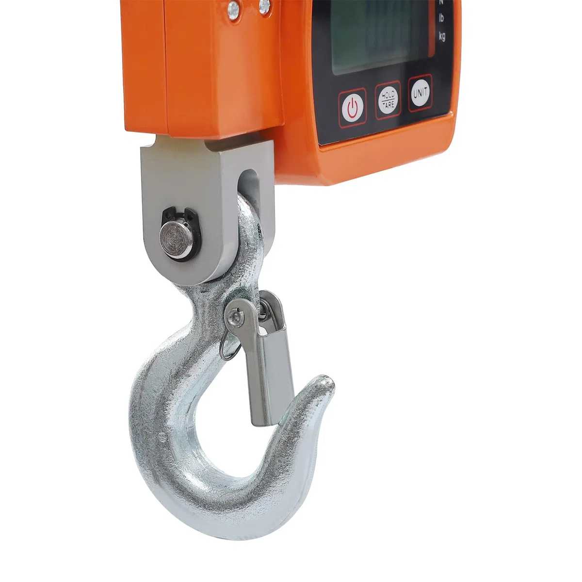 Digitale Kranwaage 500KG, Elektronische Hängewaage Industrie Hängende Waage Tragbare LCD Zugwaage mit Haken (Orange)