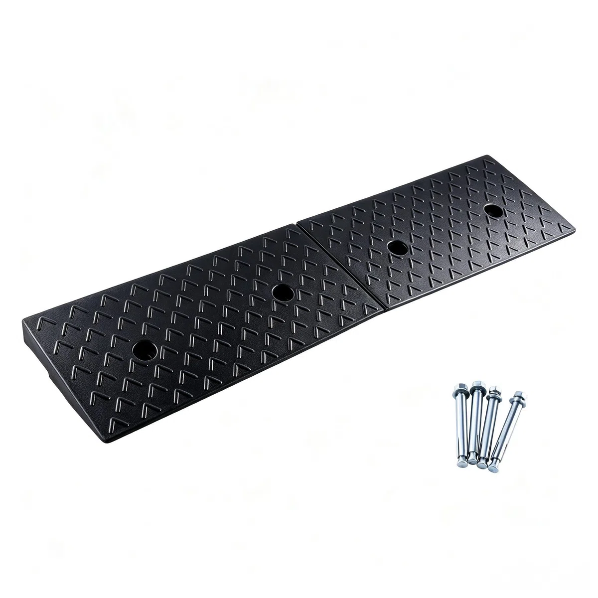 1 Stück Bordsteinrampe aus Gummi 100x25x5cm, Auffahrrampe für Auto, Motorrad, Rollstuhl, rutschfeste Schwellenrampe mit 10 Tonnen Tragfähigkeit, für Hof, Garage, Gehweg