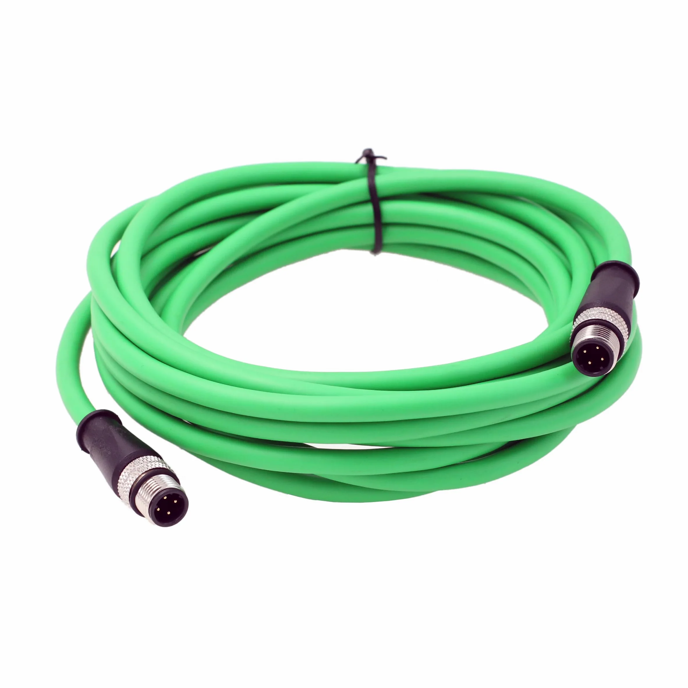 HangTon Abgeschirmtes flexibles Ethernet-Kamera-Kabel M12 4-poliger D-Code-Stecker auf M12 4-poliger D-Code-Stecker für industrielle Anwendungen, Netzwerk (1, 2 m)