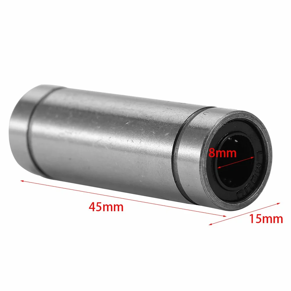 LM8LUU Linearbewegungslager, 6 Stück Kugellager für 8 mm Stange, hochpräzises, doppelt abgedichtetes Gleitlager mit geringem Geräuschpegel, langlebiges Buchsenlager für