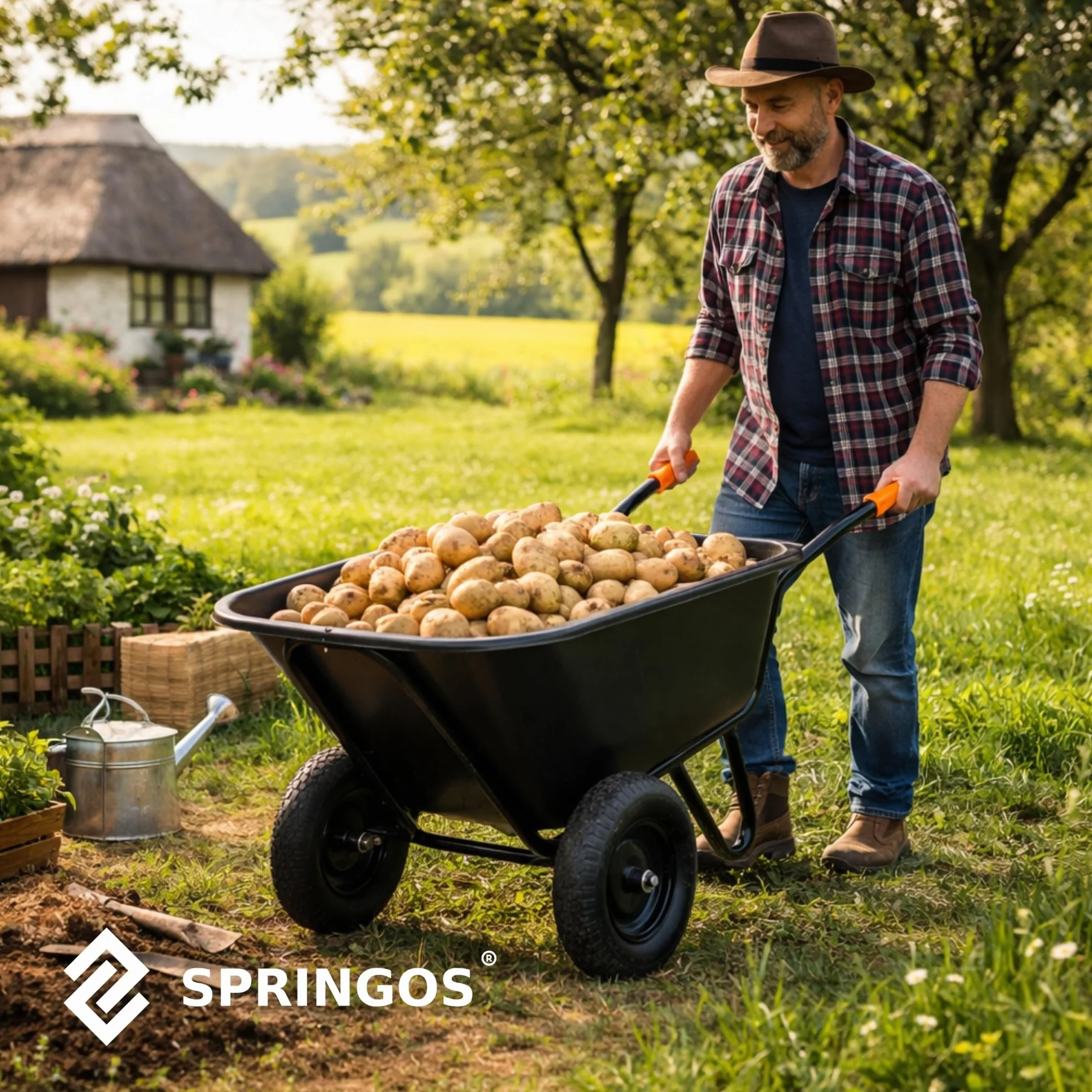 SPRINGOS Schubkarre 300 Liter Zweirad-Schubkarre Gartenschubkarre