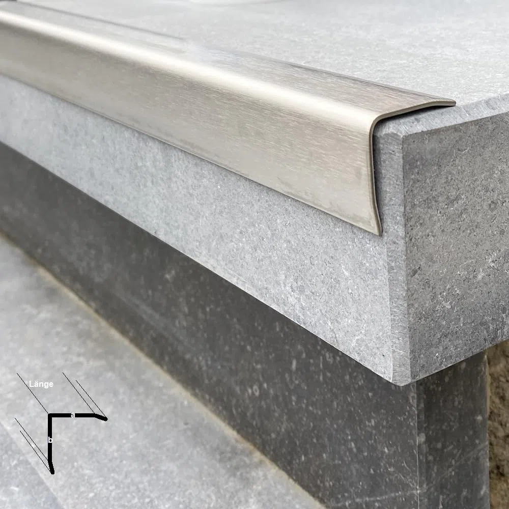 Edelstahl Winkel 150 cm Kantenschutz Metall V2A Eckleiste 3-fach gekantet 1,0 mm (35x35x1,0 mm)