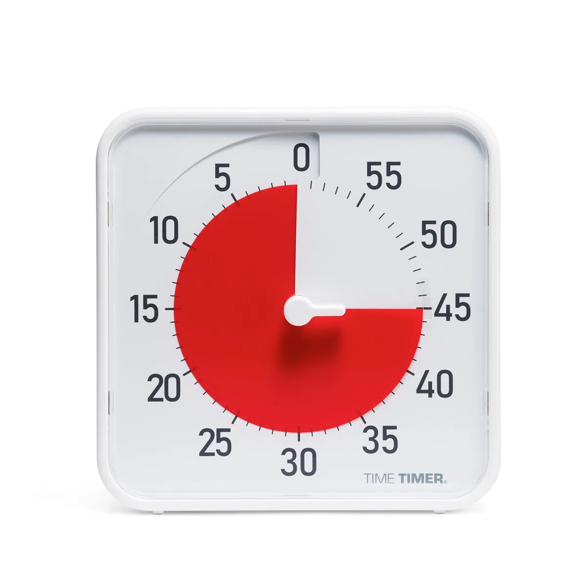 Time Timer Original Medium 19x19 cm Visueller Countdown-Timer – Mittlerer 60-Minuten-Visueller Timer für Klassenzimmer, Studenten und Erwachsene – Fokus, Sensorisch (Weiss, Rot)