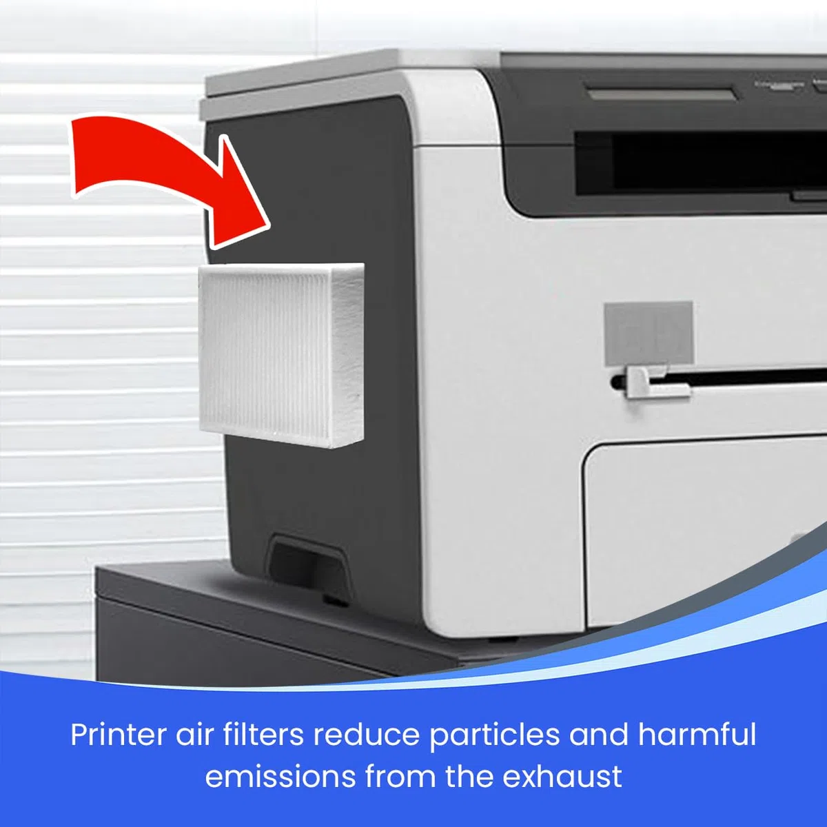 effektiver Feinstaubfilter für Laserdrucker, 150 x 100 mm, 2 Stück
