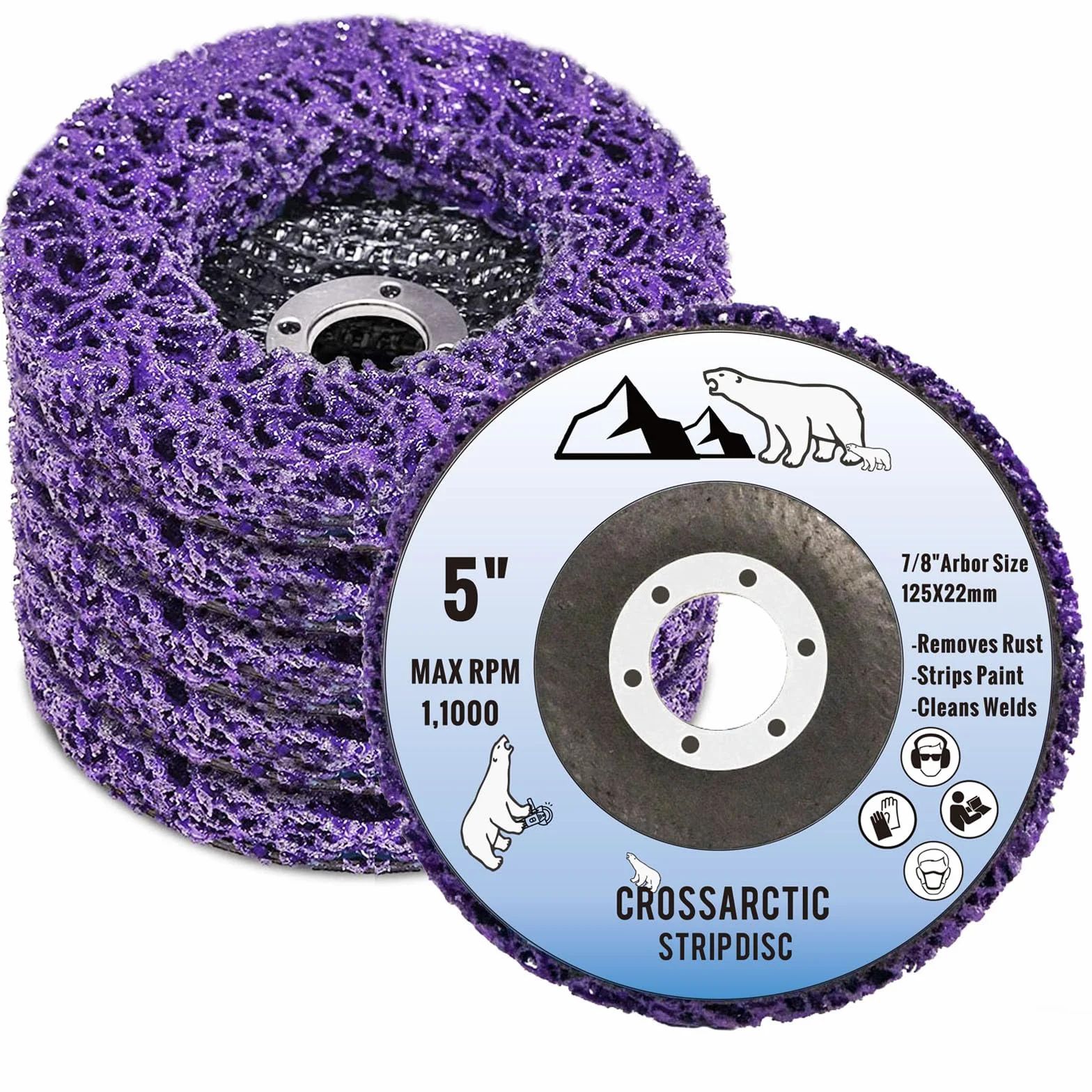 125mm CSD Scheibe, 5 Stück lila Reinigungsscheiben Schleifscheiben, Nylon Flex Scheiben Entfernung Von Farben Rost für Winkelschleifer