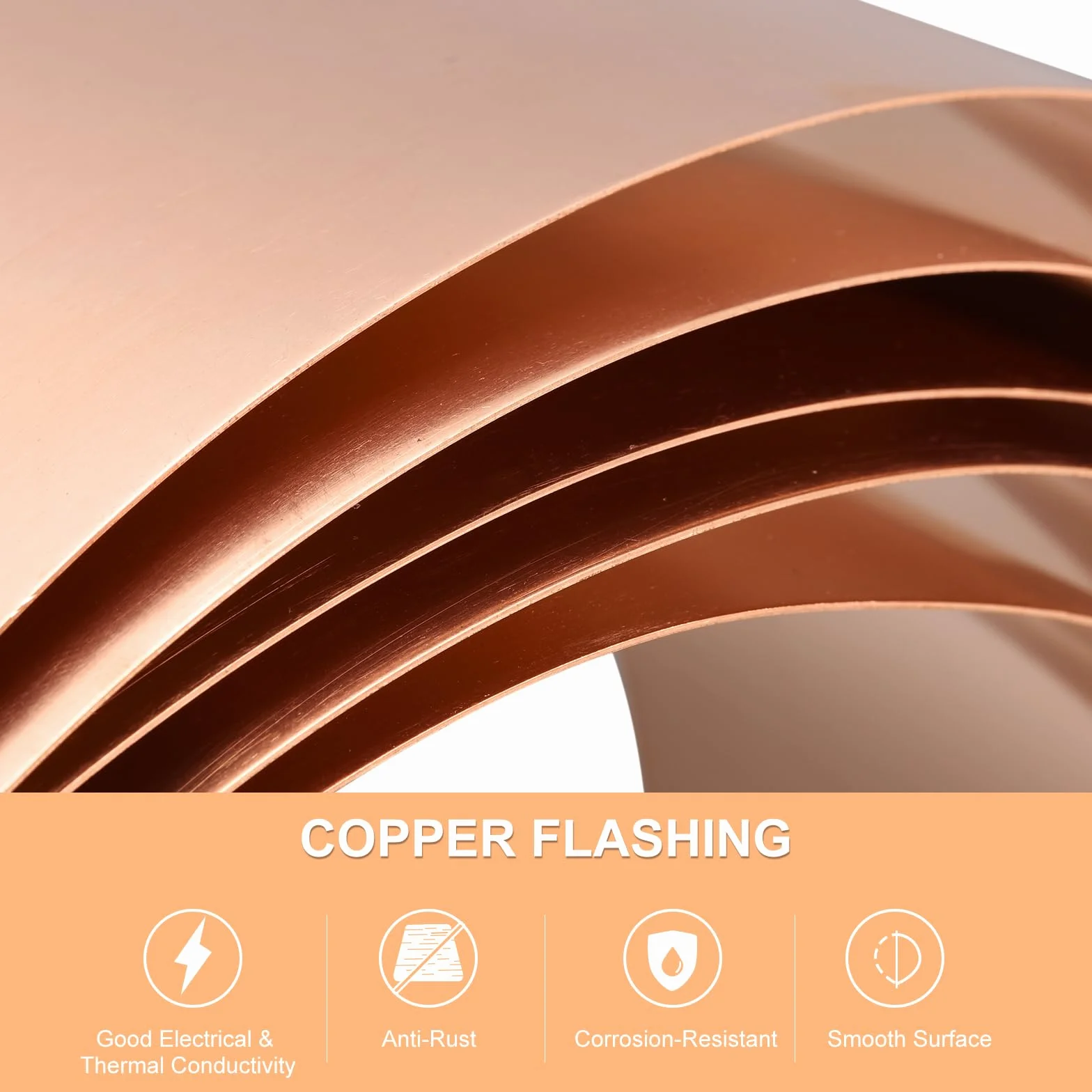 QUARKZMAN Kupferplatten 2500x100x0.2mm, Kupferblech Streifen Kupferfolie Blech, Kupfer Blechplatten Rosegold Kupferstreifen für Industrie Bauwesen Haushalt Wand Dekoration DIY Kunsthandwerk