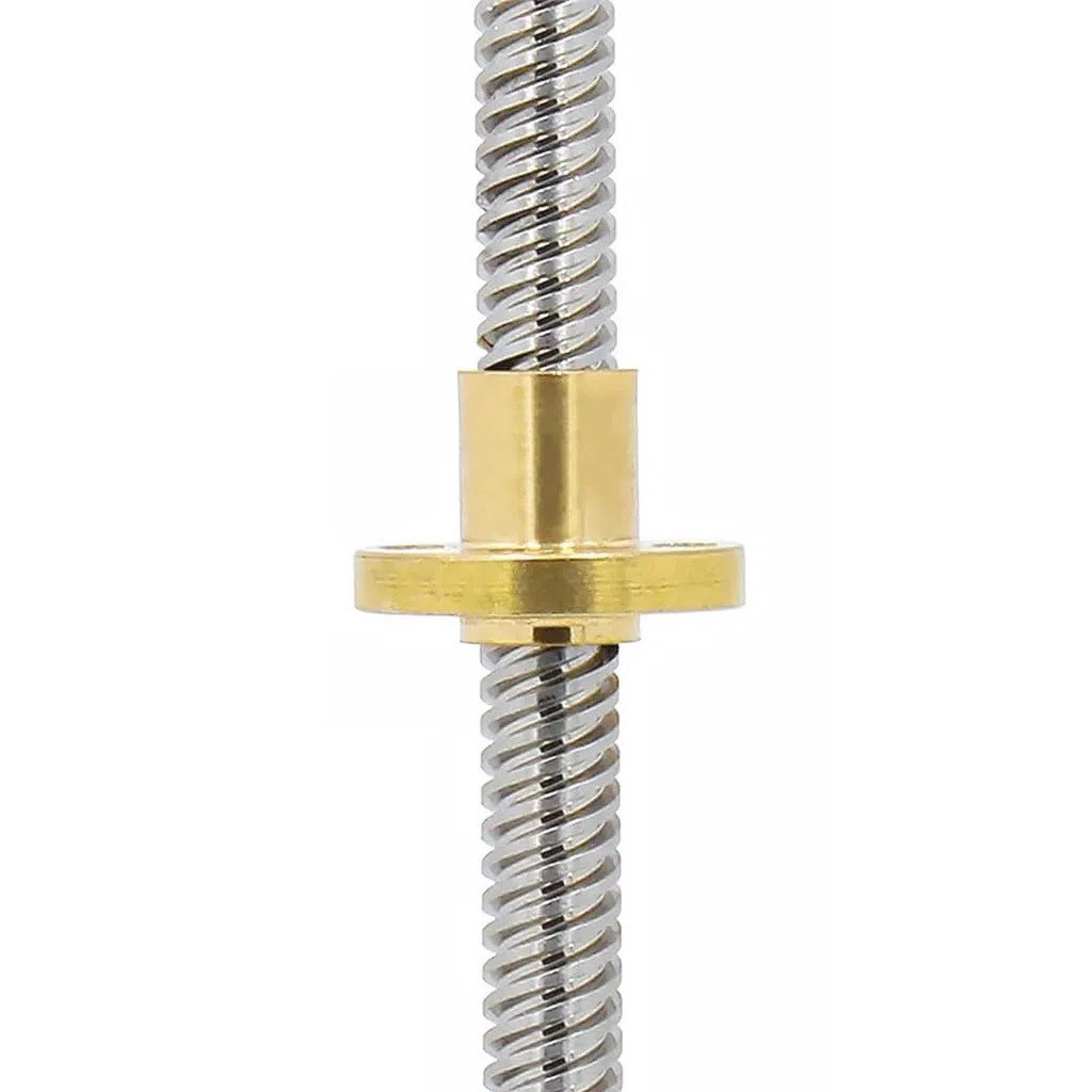 Trapezgewindespindel aus Edelstahl, CNC-3D-Drucker-Gewindespindel T12 mit Messingmutter, for Heimwerkerprojekte, Linearführungen, Gewindestange(Pitch 2mm Lead 8mm,150mm)