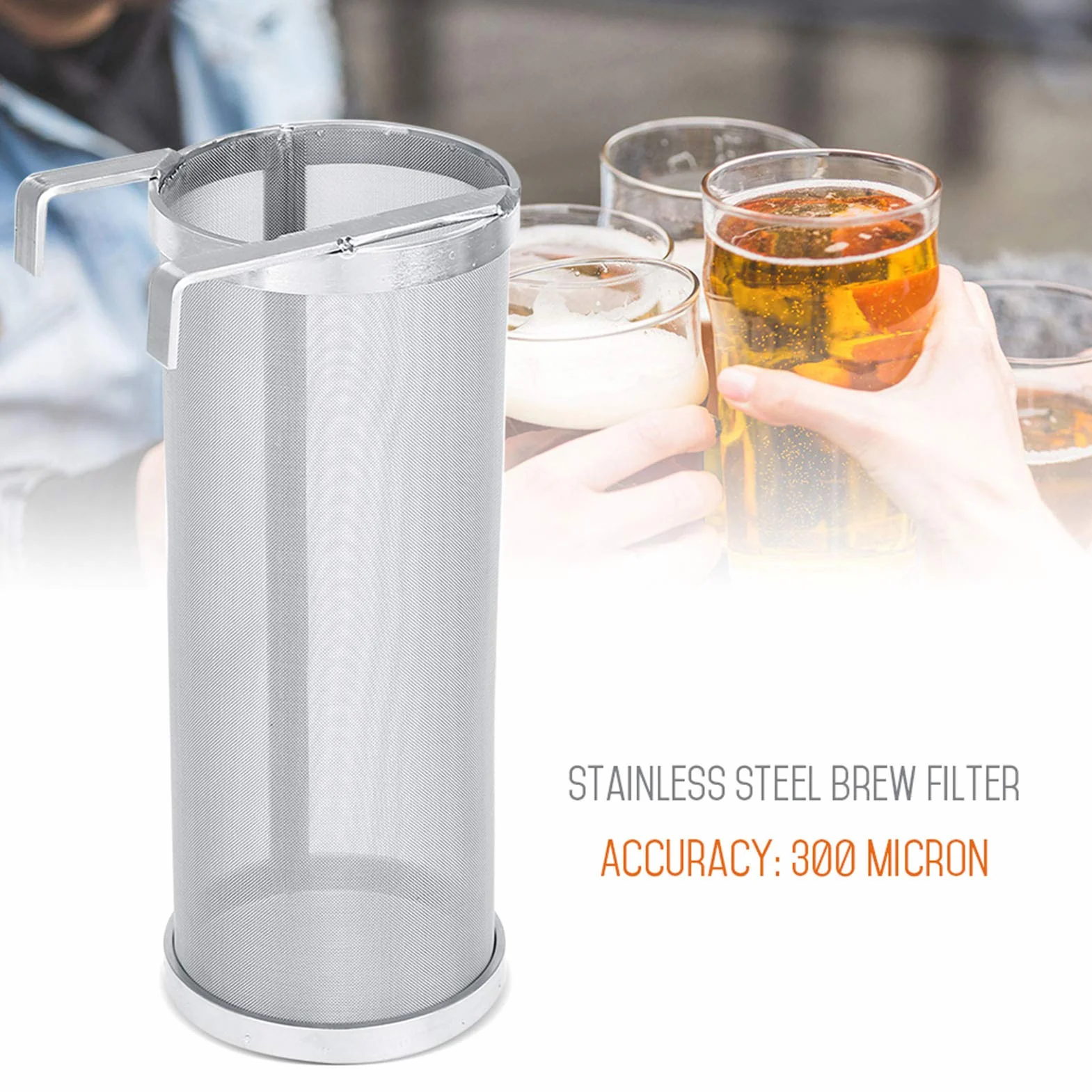 Hopfenfilter aus Edelstahl für selbstgebrautes Bier – Langlebiger und korrosionsbeständiger Filter mit praktischen Aufhängehaken für reinen Geschmack – Größe Nr. 1 (10 x 25,5 cm)